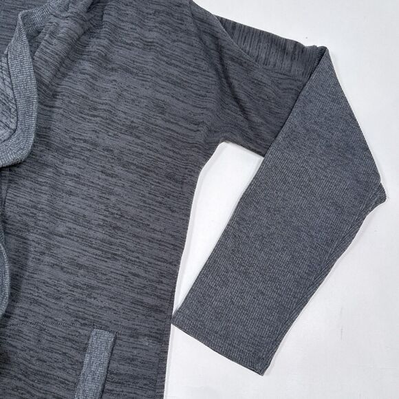 Athleta Blissful Open Front Hooded Wrap Cardigan Sweater Size Large Dark Gray - Picture 5 of 10